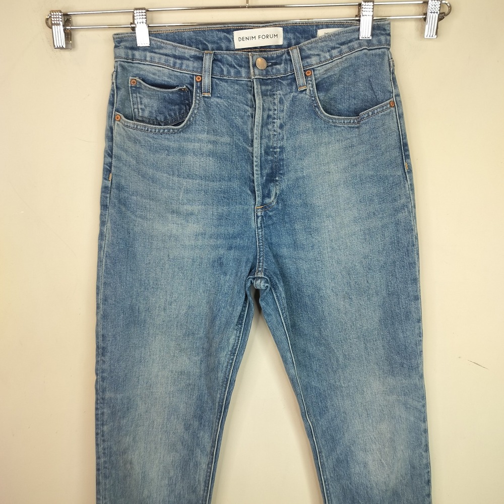 Denim Forum Aritzia Yoko High Rise Slim Jeans Size 30 Womens Button Fly - Picture 3 of 12